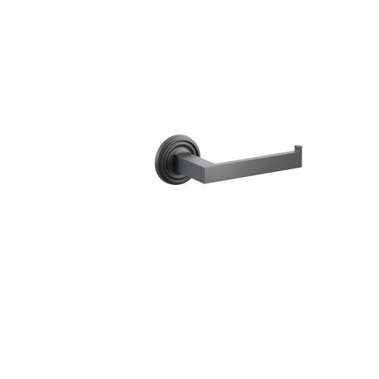 Emtek Modern Rectangular Brass Paper Holder - Single Post shown in US19