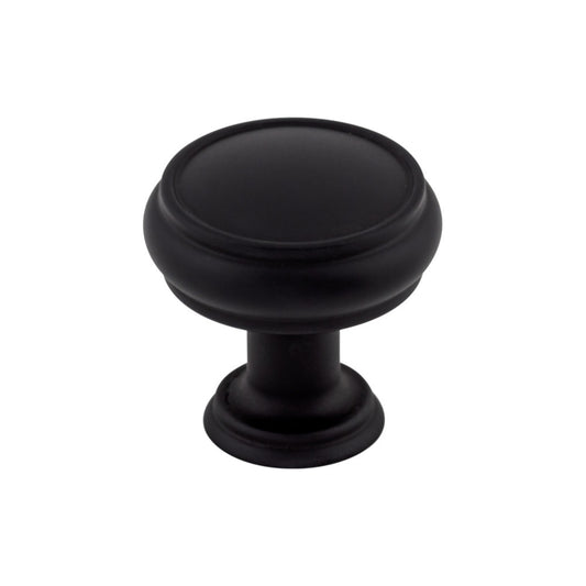 Top Knobs Eden 1 3/16" Diameter Round Knob - Flat Black