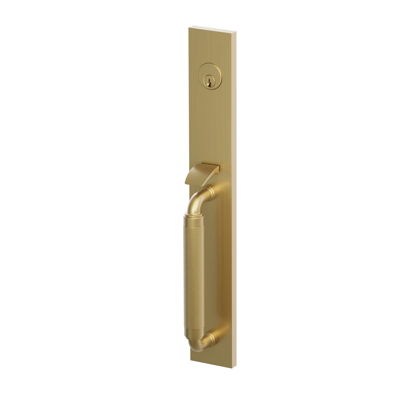 Emtek SELECT R-Bar Knurled Full Length Entrance Handleset – French Antique