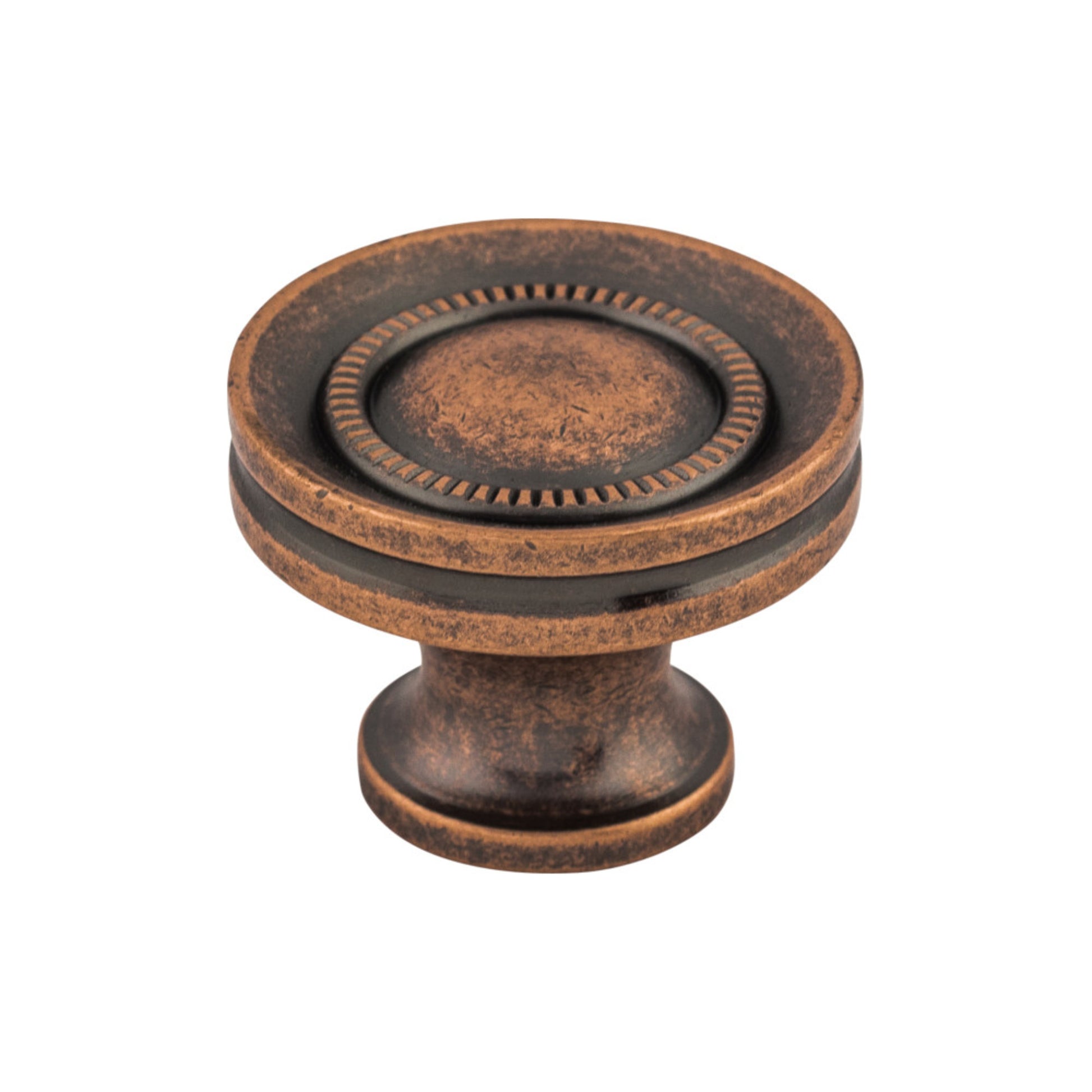 Top Knobs Button Faced Round Knob - Antique Copper