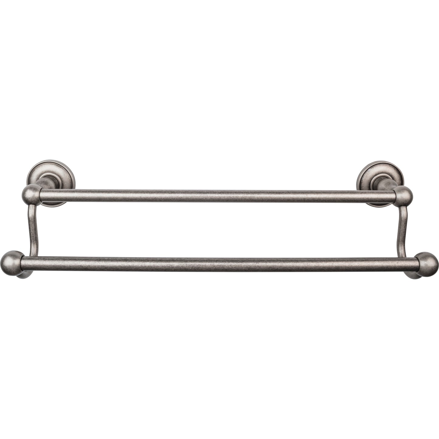 Top Knobs Top Bath (R) Edwardian Bath Double Wall Mounted  Towel Bar - 18" CTC - Antique Pewter