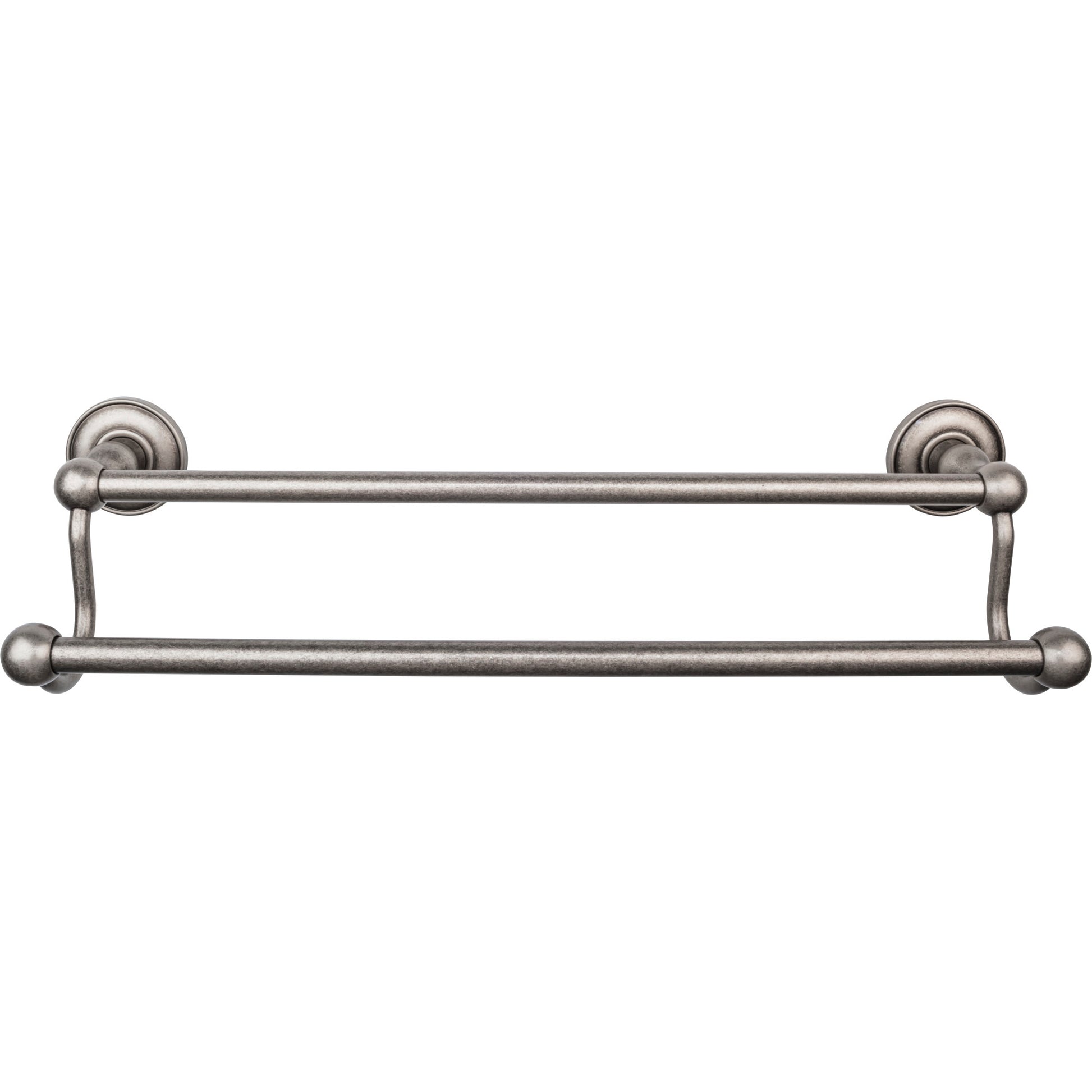 Top Knobs Top Bath (R) Edwardian Bath Double Wall Mounted  Towel Bar - 18" CTC - Antique Pewter