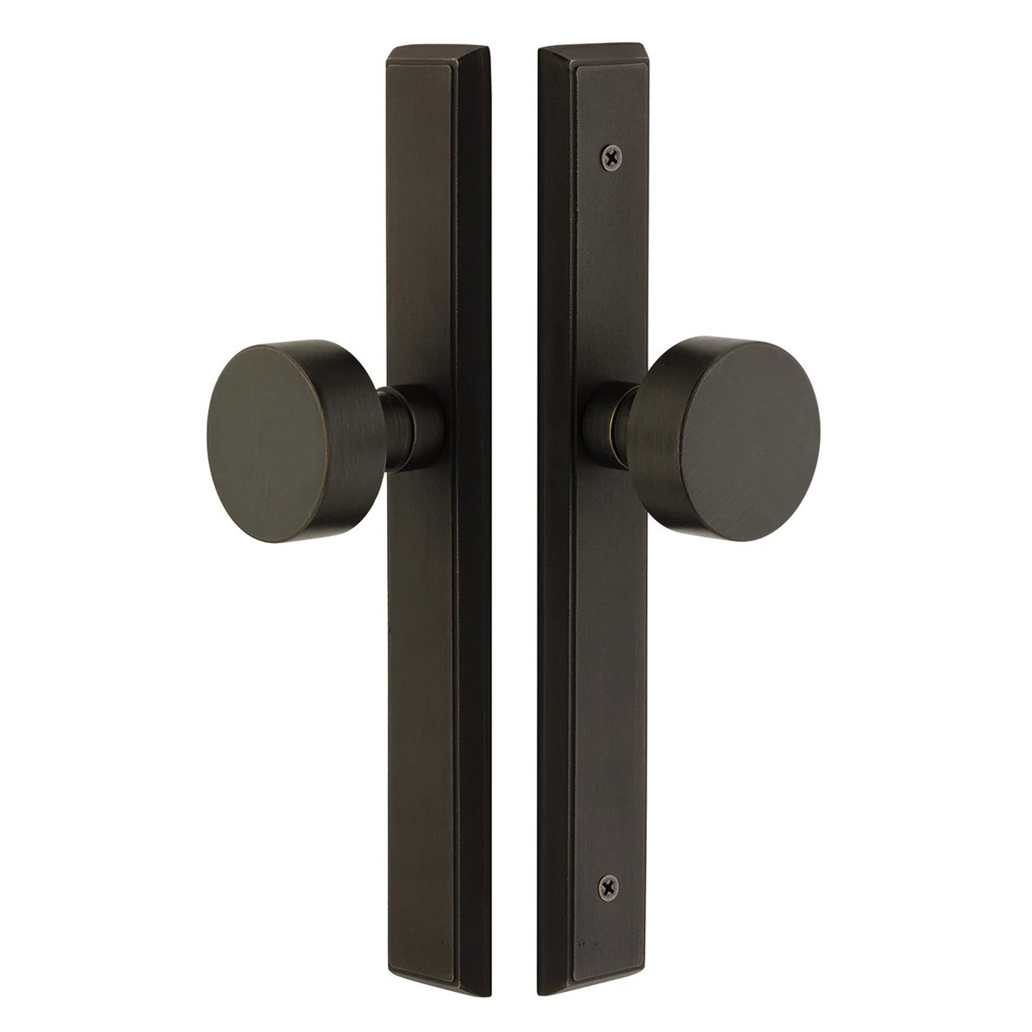 STRETTO Sandcast Bronze Rectangular 1-1/2" x 11" Narrow Trim Lockset – Medium Bronze