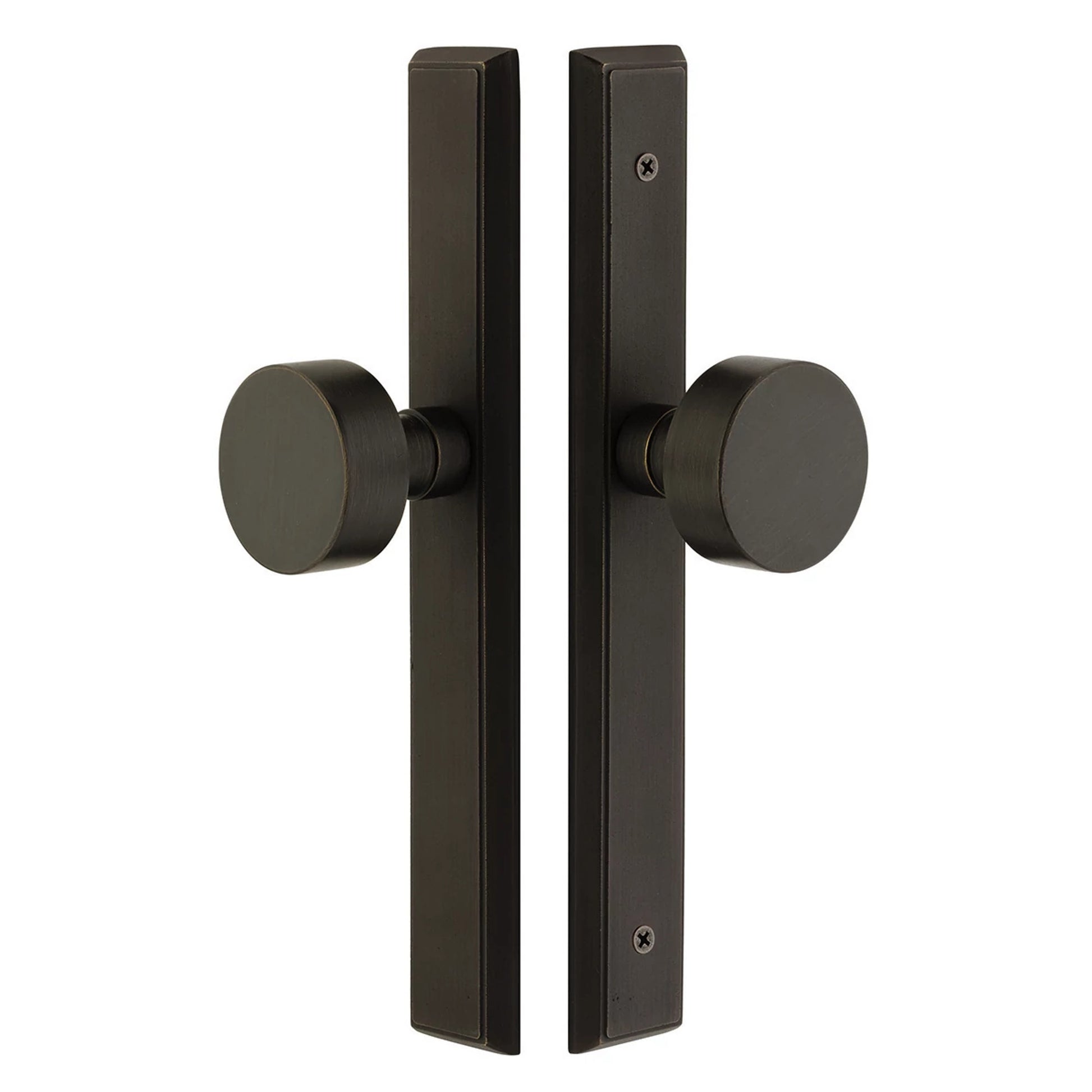 STRETTO Sandcast Bronze Rectangular 1-1/2" x 11" Narrow Trim Lockset – Medium Bronze