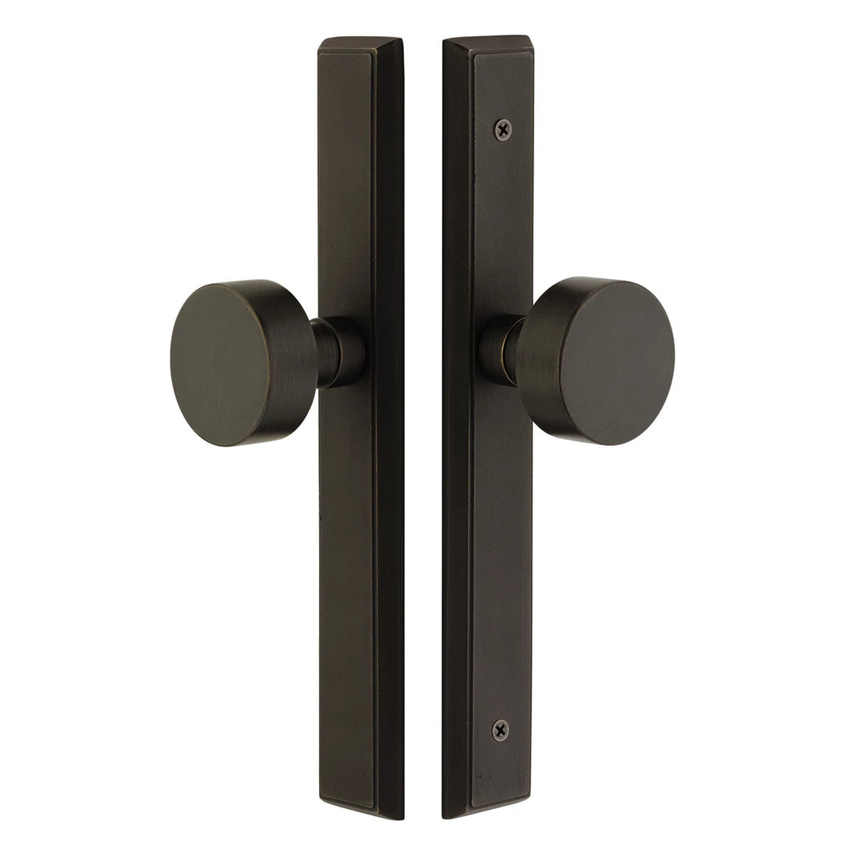 STRETTO Sandcast Bronze Rectangular 1-1/2" x 11" Narrow Trim Lockset – Medium Bronze