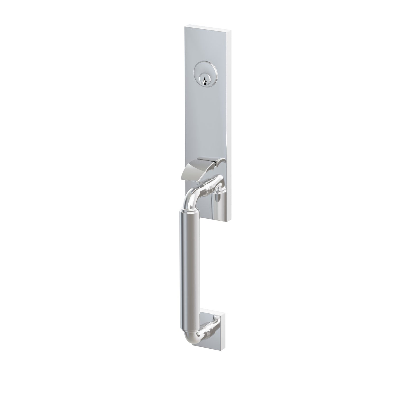 Emtek SELECT R-Bar Smooth Monolithic Entrance Handleset – Polished Chrome