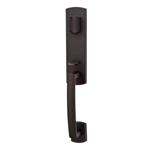 Logan Grip-by-Grip Entrance Handleset – Flat Black Bronze