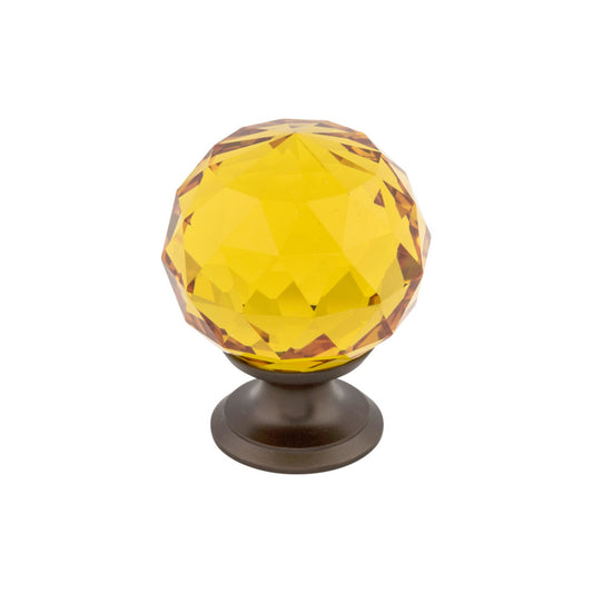 Top Knobs Amber Crystal 1 3/8" Diameter Round Knob - Oil Rubbed Bronze