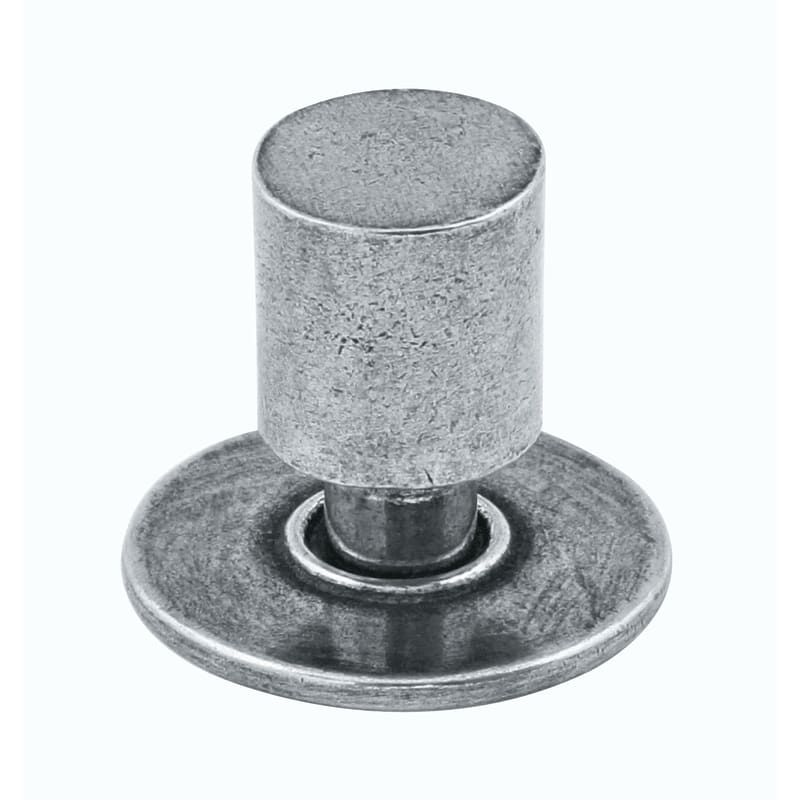 Ashley Norton Cylindrical Pewter Cabinet knob with Rose - Pewter