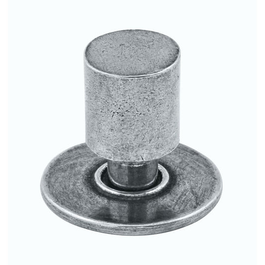 Ashley Norton Cylindrical Pewter Cabinet knob with Rose - Pewter