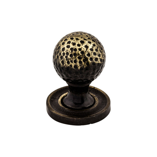Top Knobs Paris  Mottled Round Knob - Dark Antique Brass