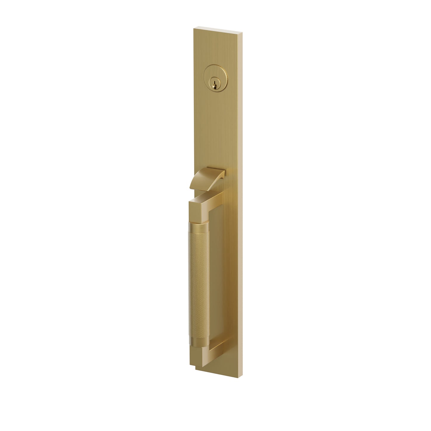 Emtek SELECT L-Square Knurled Full Length Entrance Handleset – French Antique