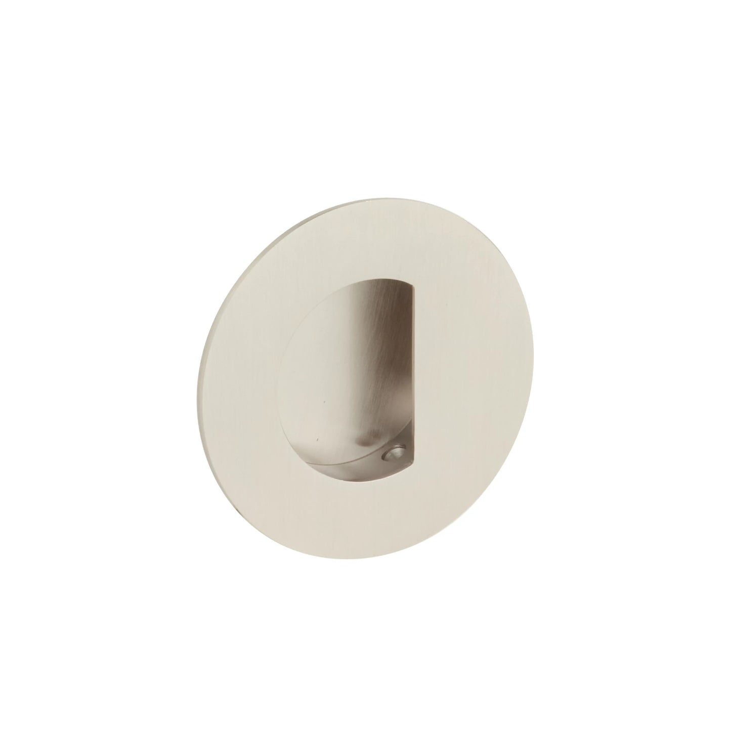 Round Flush Pull with Half Moon Pocket