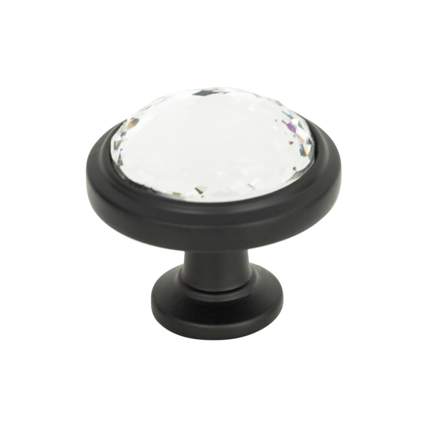Atlas Legacy Crystal 1 5/16" Diameter Round Knob (343) - Matte Black