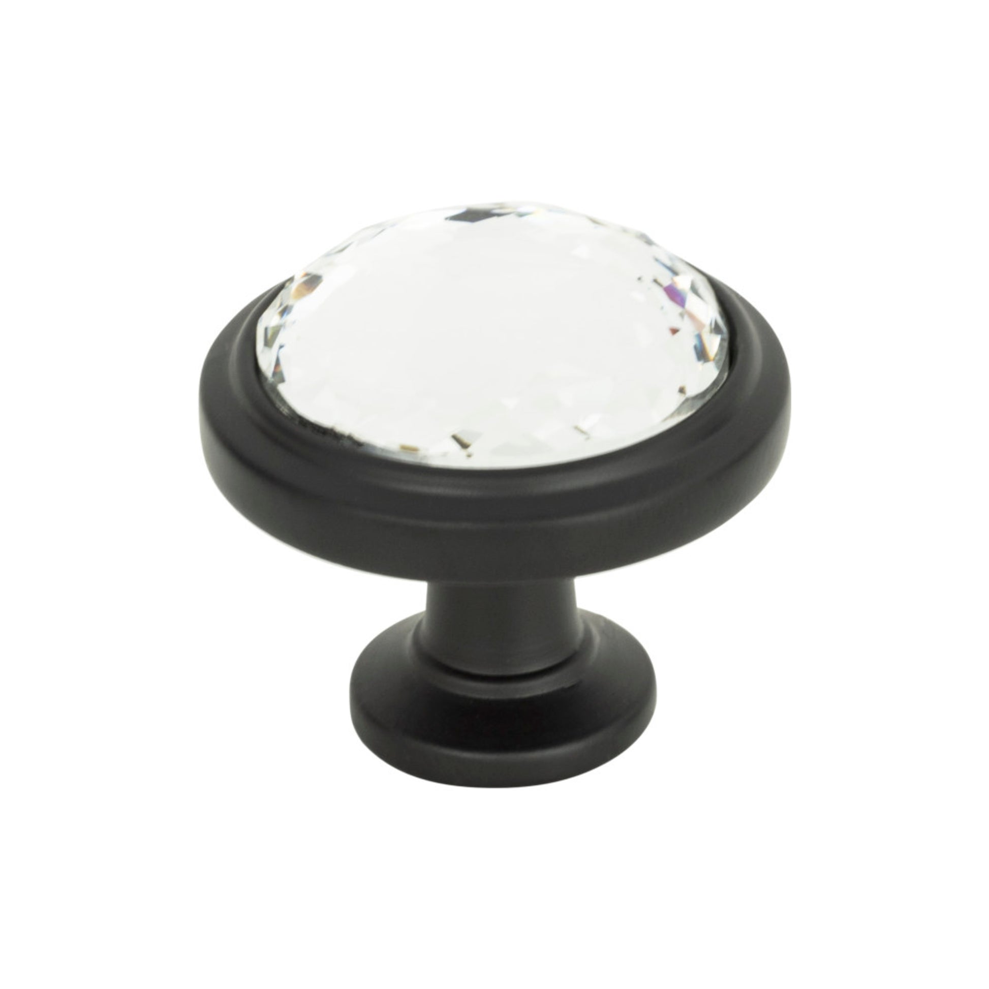 Atlas Legacy Crystal 1 5/16" Diameter Round Knob (343) - Matte Black