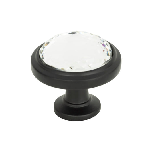 Atlas Legacy Crystal 1 5/16" Diameter Round Knob (343) - Matte Black