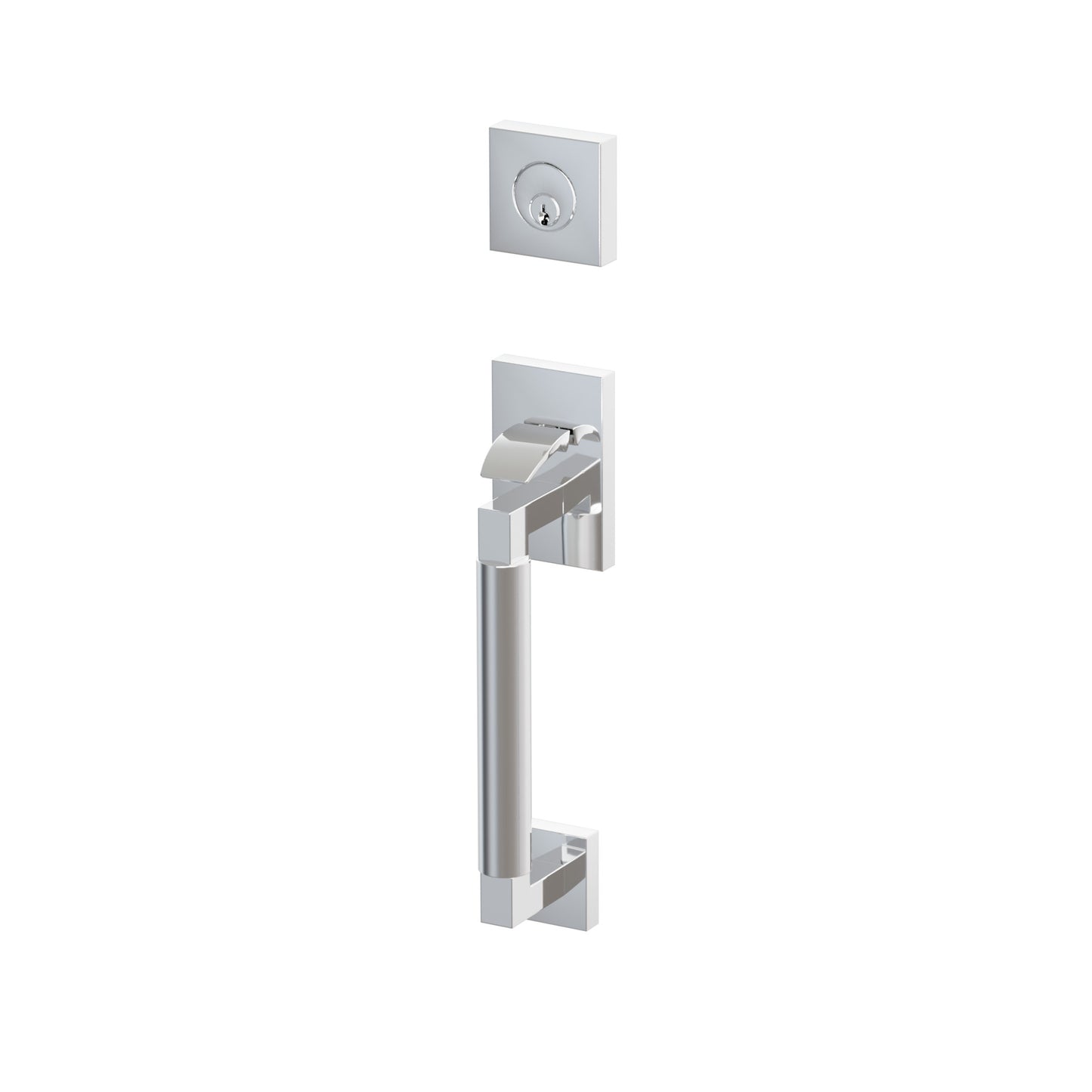 Emtek SELECT L-Square Smooth Sectional Entrance Handleset – Polished Chrome