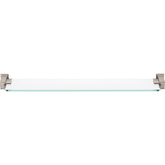 Atlas Sutton Place Bath Glass Shelf Inches Brushed Nickel - Brushed Nickel