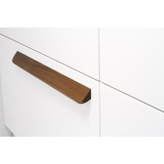 Ashley Norton Angled Designer Wood Cabinet Pull - Walnut (Lacquered)