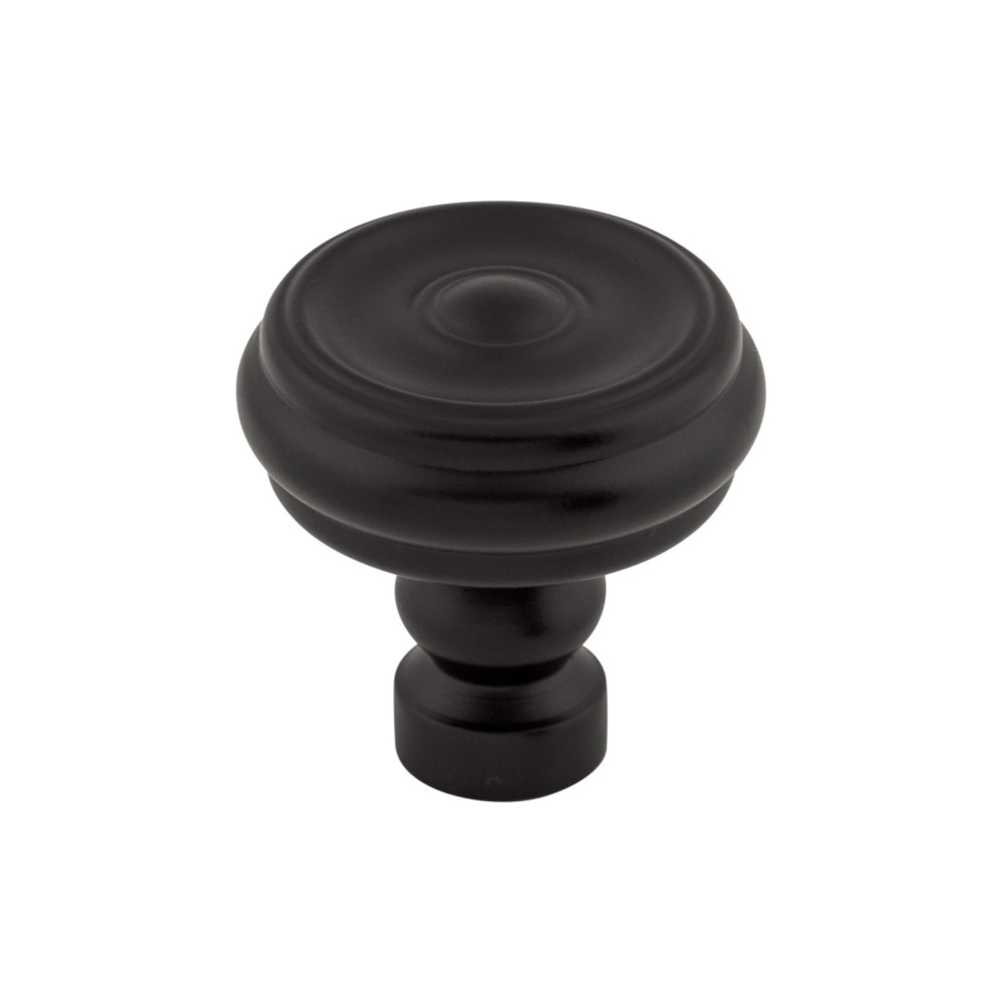 Top Knobs Brixton Button 1 1/4" Diameter Round Knob - Flat Black