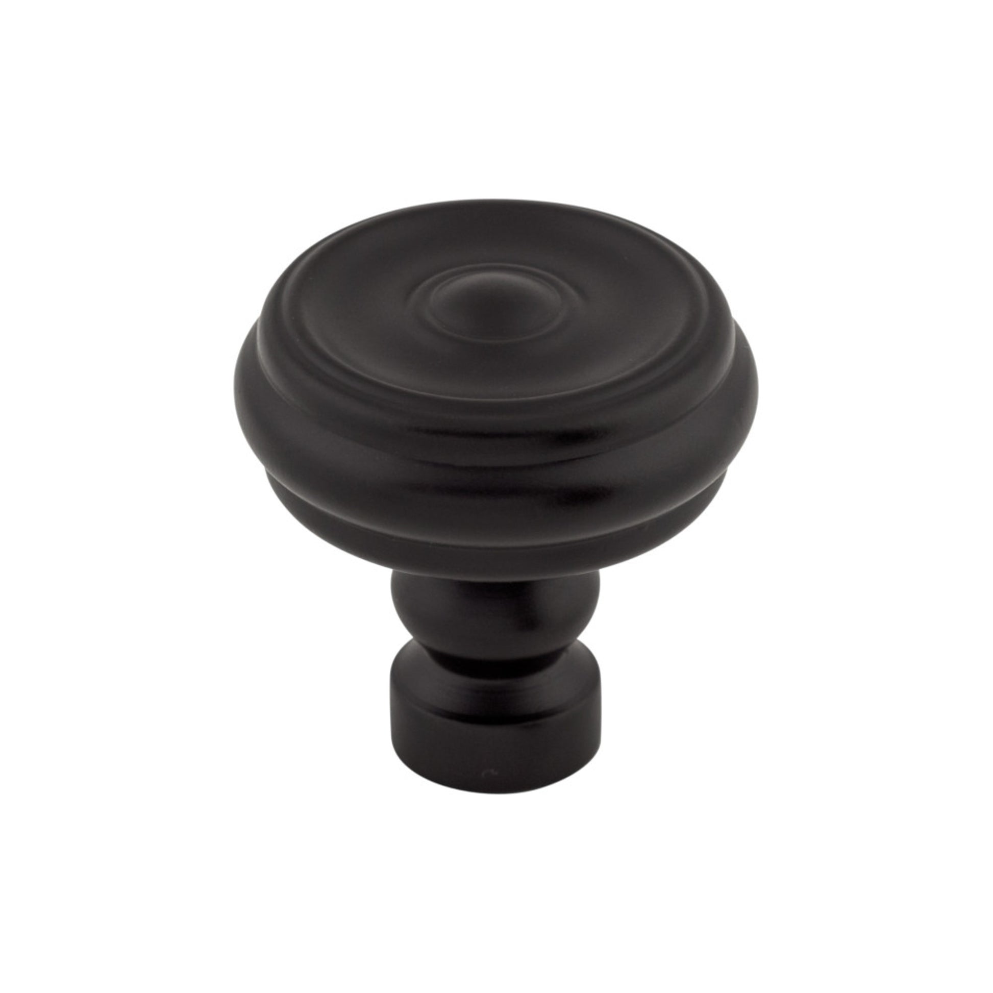 Top Knobs Brixton Button 1 1/4" Diameter Round Knob - Flat Black