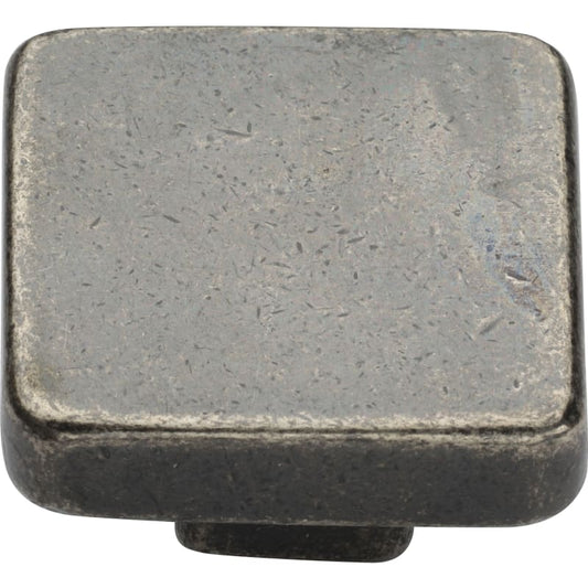Ashley Norton Square Rustic Cabinet Knob - 1 1/2" - White Medium