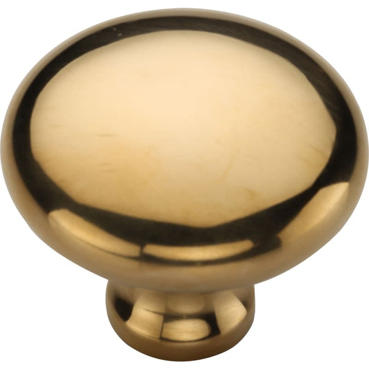 Ashley Norton Round Cabinet Knob - 1 1/2" Dia. - Unlacquered Brass