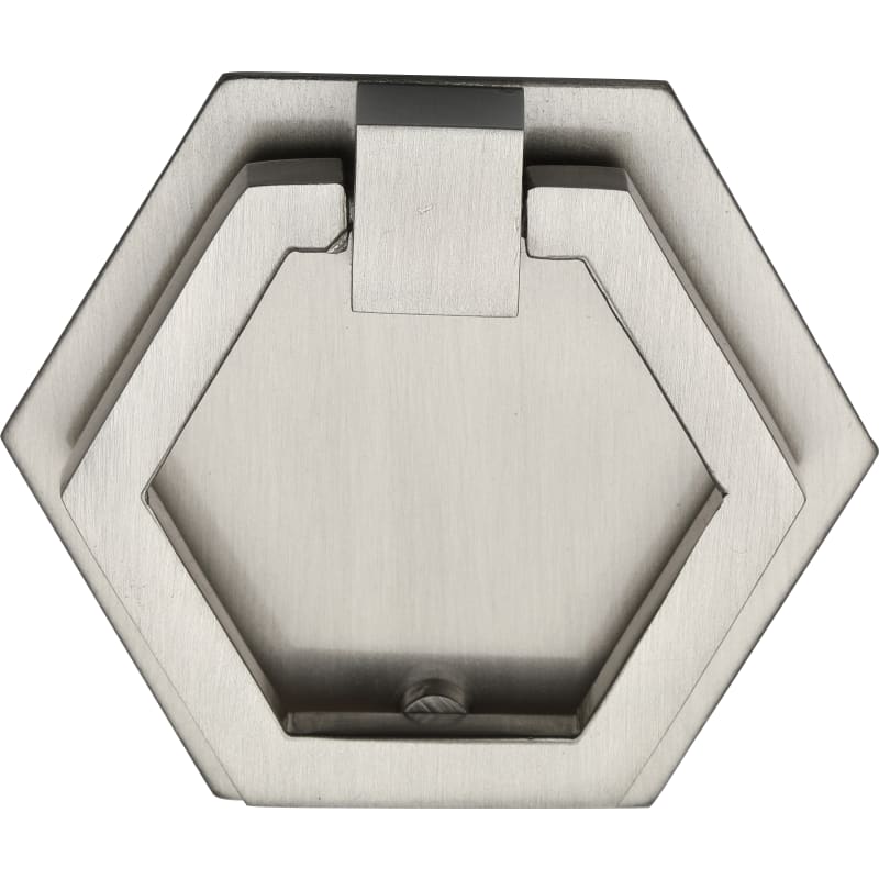 Ashley Norton Hex Cabinet Drop Pull on Backplate - Satin Nickel